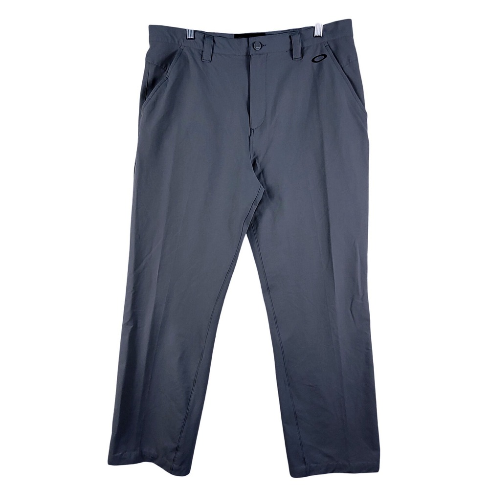 Oakley‎ Golf Pants Men's Size 38x34* Gray Performance Stretch Flat Front Casual